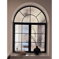 Ventana Abatible de Aluminio con Diseño Moderno Francés, Doble Acristalamiento, Vidrio Templado, para Construcción Residencial, Venta al por Mayor