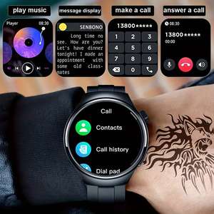 V19 Smartwatch für Herren, 1,39 Zoll HD-Bildschirm, Anruffunktion, wasserdicht, Herzfrequenzmessung, Sport-Fitness-Smartwatch für HUAWEI Android IOS - Product Image 6