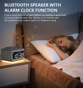 2024 New Wholesale Colorful Light Subwoofer Strong Endurance 5W Wireless Portable BT Speaker With Clock