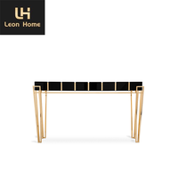 Meubles italiens modernes, table console d'entrée, villa, pieds en laiton doré, tables console d'entrée