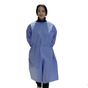 Disposable Blue CPE Non Sterile Polyethylene Elastic Plastic Gowns Apron For Sale