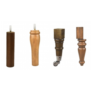 Pieds de remplacement pour meubles en bois massif de style Mid-Century, robustes, faciles à installer, pieds ronds pour usage domestique - Product Image 1