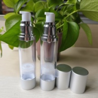 Usine En Gros 50 ml 100 ml UV Chaud Argent Airless Bouteilles Sous Vide De Luxe Émulsion Lotion Pompe Bouteille pour Emballage Cosmétique