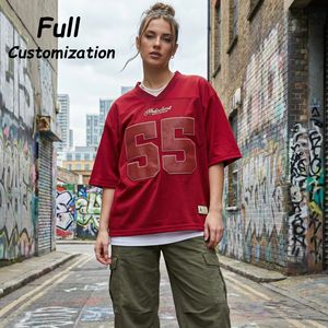 Camiseta Deportiva Personalizada de Fútbol Americano, Estilo Retro, Holgada, para Hombre, de Malla, Estilo Urbano, para Fútbol y Rugby - Product Image 1
