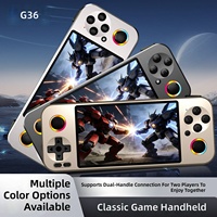 Console de jeu portable G36 avec écran IPS, joystick 3D RGB, prise en charge de deux manettes, console de jeu rétro multilingue