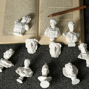 Белая голова Давида, портреты, фигурка греческой мифологии, мини-пластырь, статуя бюста, гипсовый рисунок, практика, ремесла, знаменитая скульптура