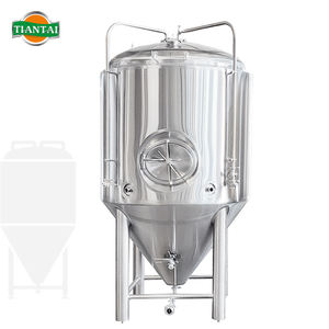 Fermenteur de bière sous pression à commande PLC, à moteur, à paroi simple, conique, en acier inoxydable, 1500L, Tiantai, pour micro-brasserie - Product Image 1