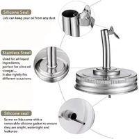 Couvercles en acier inoxydable de 70 mm et 86 mm pour bocaux Mason, avec bec verseur facile à ouvrir, pour distributeur d'huile d'olive et bouteilles à vinaigrette.