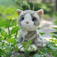 Jouets en peluche de chat rayé miniatures personnalisés, réalistes, doux, mignons, à grands yeux, chats écossais réalistes, jouet en peluche d'animal