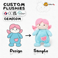Peluche personnalisée OEM à succès, adorable personnage de dessin animé, vente en gros de cadeaux pour enfants et mascotte promotionnelle personnalisée, faible MOQ