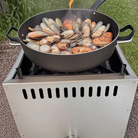 Vente en gros de poêle à bois en acier portable pour l'extérieur, gazogène sans fumée pour le camping, le pique-nique, la fabrication de tôle à usage domestique