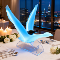 Présentoir Coulissant en Plastique pour Bouteille de Vodka, Forme Oiseau/Oie, avec Logo Personnalisé, LED Blanche/Gris, Épaisseur 2mm