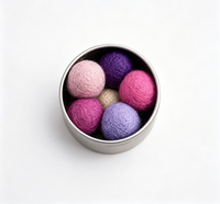 Ensemble de balles pour chat en feutre de laine de Nouvelle-Zélande 100% naturelle, colorées, faites à la main, boîte cadeau, jouets interactifs pour chatons