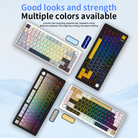Clavier de jeu mécanique sans fil tri-mode RVB rétroéclairé à 75 % avec touches PBT latérales, prix usine professionnel, remplaçable à chaud