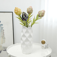 Vente en gros usine : Fleurs artificielles artichaut réalistes, aspect naturel séché, tiges de cardoon, décoration nordique bohème pour centre de table