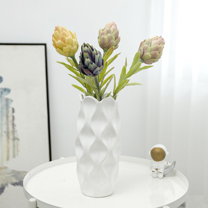 Venta al por mayor de fábrica: Flores artificiales realistas de alcachofa con aspecto natural seco, tallos de cardoon, centro de mesa decorativo estilo nórdico bohemio para el hogar. - Product Image 4