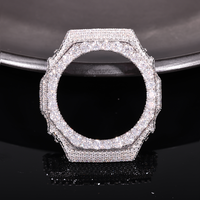 Boîtier de luxe en moissanite pour GA-2100, en laiton massif, avec lunette entièrement sertie de diamants, passe le testeur de diamants, protection de montre entièrement pavée de diamants, or et blanc