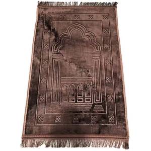 Alfombra de oración islámica Sajjadah de franela gruesa de alta calidad con diseño floral, lavable, para uso doméstico. - Product Image 1