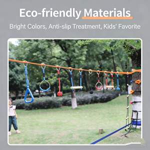 Ensemble d'<span class=keywords><strong>anneaux</strong></span> d'obstacles d'extérieur pour enfants en tissu Oxford, installation sans outil, équipement de fitness pour l'entraînement de l'intégration sensorielle - Product Image 5