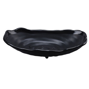 En forme de <span class=keywords><strong>bateau</strong></span> Noir ovale japonaise <span class=keywords><strong>vaisselle</strong></span> plat de service avec support - Product Image 4
