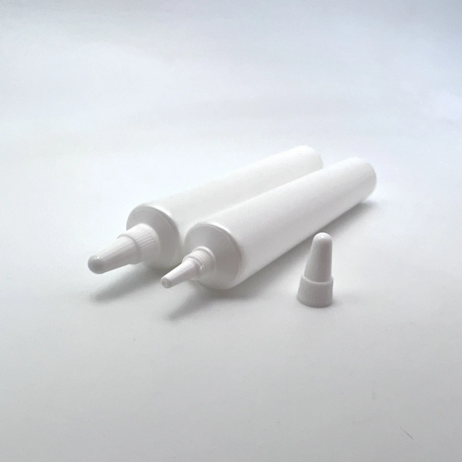 10ml Extruded Sharp Mouth White Plastic Soft Tube For Cosmetic Sunscreen Sample Packaging