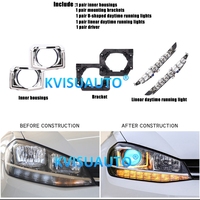 Luces de Circulación Diurna en Forma de U Fáciles de Modificar CQL, Faros Delanteros Bi-LED con Proyector Láser G5 y DRL LED para Golf 7.5 18-22