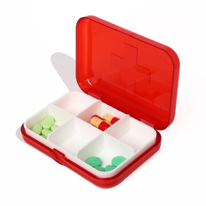 Weekly Pill Box With Compartments Red And Blue Portable Travel Medicine Case - Product Image 3