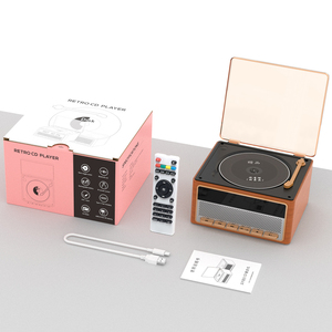Lecteur CD rétro de type plateau, système audio, lecture USB, lecteur de musique portable avec haut-parleurs, BT MP3, stéréo domestique - Product Image 5