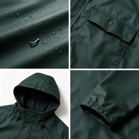 Vêtement de pluie unisexe pour adultes, léger, imperméable, en PU, avec capuche et fermeture à boutons pression, vente en gros sur mesure