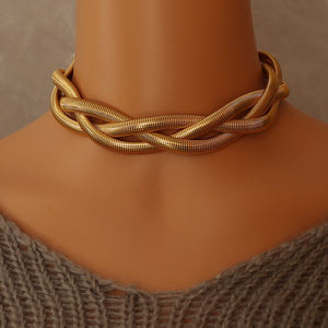 Kalung jangkar rantai ular Chunky Punk kalung Choker gipsi Stainless steel berat besar berlebihan perhiasan uniseks - Product Image 2