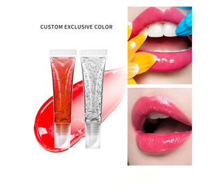15ml Moisturizing Shimmer Vegan Lip <b>Oil</b> Keychain With Pompom Customized Lip <b>Oil</b> Private Label Lip Gloss Key Chains With Pendants - Product Image 3