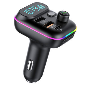 HG-transmisor de FM para coche, dispositivo con Bluetooth 2023, PD20W, Cargador USB Dual tipo <span class=keywords><strong>C</strong></span> QC3.0, luz de ambiente de 7 colores, 5,0 - Product Image 4
