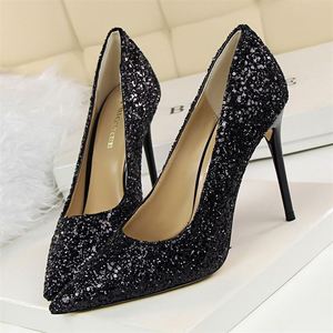 Nouvelles Chaussures de Créateur 2025 – Escarpins à Talons Aiguilles en Tissu Pailleté pour Femmes - Product Image 2