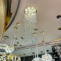 Lustre moderne en cristal en forme de branche de fleur, décoration de salon, luminaire artistique créatif unique pour plafond
