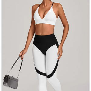 Abbigliamento Sportivo da Donna a Contrasto di Colore, Asciugatura Rapida, Reggiseno Sportivo e Leggings per <span class=keywords><strong>Palestra</strong></span> - Product Image 1