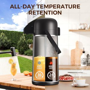 Termo de Acero Inoxidable Aislado de 102 oz con Bomba de 24 Horas, Jarra para Café, Dispensador de Cacao, Botella de Vacío para Bebidas Calientes, Ideal para Fiestas y Campamentos - Product Image 2
