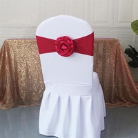 Nœuds de chaise en satin et spandex avec drapé en mousseline pour la location d'événements (hôtels, banquets, mariages)