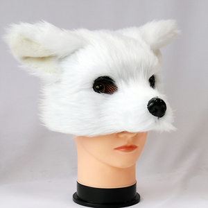 Máscara de <span class=keywords><strong>Animal</strong></span> Peludo Realista, Disfraz de Zorro, Tocado de <span class=keywords><strong>Animal</strong></span>, Máscara de Media Cara de Piel Sintética para Adultos - Product Image 3