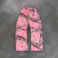 Sudadera con Capucha OEM de Gran Gramaje para Hombre, Color Rosa Intenso, Camuflaje Digital Realtree, 400GSM, Algodón, Cuello Alto, Impresión Personalizada