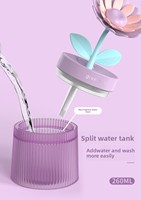 Mini humidificateur portable USB avec éclairage d'ambiance en forme de pot de fleurs pour voiture, bureau, études, cadeaux, vente en gros