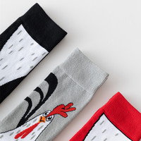 Nouvelles chaussettes unisexes tricotées absorbant la transpiration, décontractées, à imprimé animal, mi-mollet, mignonnes, tendance, amusantes et créatives, motif poulet, collection automne-hiver