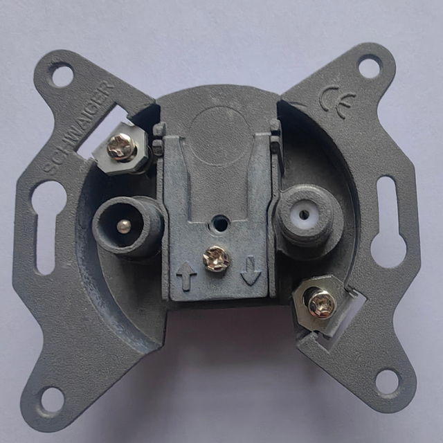 TV+SAT CATV Wall Socket with IEC Male/F-Type Female Connectors for Signal Distribution