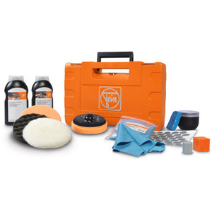 Juego de preparación y acabado de pulido Fein para pulido de automóviles con amoladora angular, con almohadillas y accesorios - Product Image 1