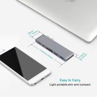 Hub USB C 7 en 1 avec double port Type C, lecteur de carte SD TF, charge PD, USB 3.0 pour ordinateur portable Macbook