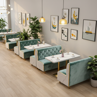 Fauteuil de banquette moderne et décontracté pour restaurant, salon de thé, pâtisserie, ou restaurant occidental – Mobilier en panneaux de bois – Vente en gros