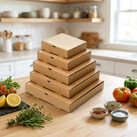 Boîte à pizza jetable en carton ondulé rigide, écologique, avec logo personnalisé imprimé, doublée d'éponge, qualité alimentaire, vente en gros