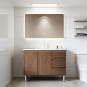 Nouvelle armoire de salle de bain avec lavabo en céramique intégré, lavabo moderne et simple pour salle de bain - Product Image 1
