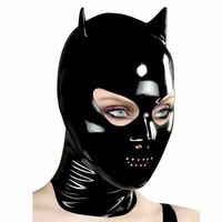 Couvre-chef en Latex sexy Masque en Latex avec fermeture éclair Cosplay Cosplay One Piece Dropshipping Adult Sexy
