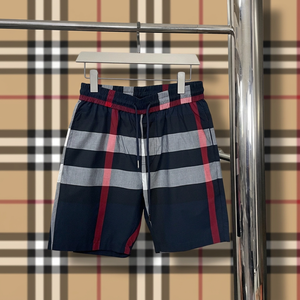 Shorts de Baño para Hombre, Talla Grande, Elásticos, Cintura Media, a Cuadros, de Algodón, Casuales - Product Image 1