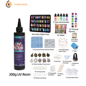 <span class=keywords><strong>Kit</strong></span> de fabrication de <span class=keywords><strong>bijoux</strong></span> en résine époxy UV, <span class=keywords><strong>kit</strong></span> de résine époxy UV cristalline pour débutants, durcissement à la lumière UV pour la résine époxy - Product Image 1